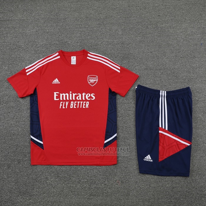 Fato de Treino Arsenal Manga Curta 2022-2023 Vermelho - Calcas Curta